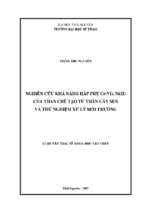 Nghiên cứu khả năng hấp phụ cr vi ni ii của than chế tạo từ thân cây sen và thử nghiệm xử lý môi trƣờng