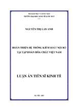 Hoàn thiện hệ thống kiểm soát nội bộ tại tại tập đoàn hoá chất việt nam