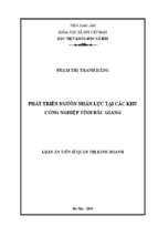 Phát triển nguồn nhân lực tại các khu công nghiệp tỉnh bắc giang