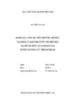 đánh giá công tác bồi thường, hỗ trợ, tái định cư khi nhà nước thu hồi đất tại dự án quốc lộ 1a đoạn qua huyện quỳnh lưu, tỉnh nghệ an  
