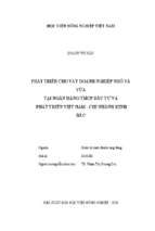Phát triển cho vay doanh nghiệp nhỏ và vừa tại ngân hàng tmcp đầu tư và phát triển việt nam   chi nhánh kinh bắc  