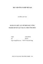 đánh giá hiệu quả sử dụng đất nông nghiệp huyện lập thạch, tỉnh vĩnh phúc  