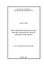 Luận án rèn luyện kĩ năng dạy học toán cho sinh viên ngành giáo dục tiểu học theo tiếp cận học hợp tác