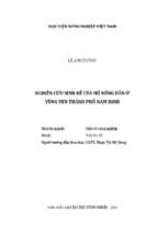 Nghiên cứu sinh kế của hộ nông dân ở vùng ven thành phố nam định  luận án tiến sĩ. kinh tế nông nghiệp 9.62.01.15