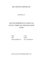 Quản trị chi phí dịch vụ logistics tại công ty cổ phần giao nhận kho vận hải dương  