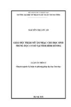 Luận án giáo dục thẩm mỹ âm nhạc cho học sinh trung học cơ sở tại tỉnh bình dương