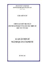 Luận án chính sách hỗ trợ nhà ở đối với người dân vùng dân tộc thiểu số khu vực tây bắc