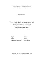 Quản lý chi ngân sách nhà nước tại phòng tài chính kế hoạch thành phố thái bình  