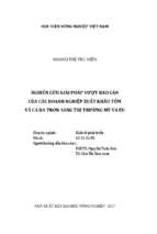 Nghiên cứu giải pháp vượt rào cản của các doanh nghiệp xuất khẩu tôm và cá da trơn sang thị trường mỹ và eu  luận án tiến sĩ. kinh tế phát triển  62.31.01.05