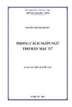 Luận án phong cách ngôn ngữ thơ hàn mặc tử