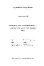 Hoàn thiện công tác quản lý chi ngân sách nhà nước tại cục thuế tỉnh thái bình  