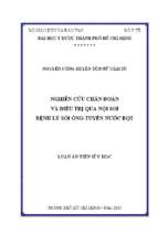 Luận án nghiên cứu chuẩn đoán và điều trị qua nội soi bệnh lý sỏi ống tuyến nước bọt