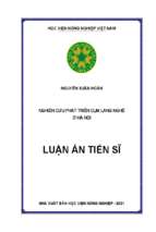 Luận án nghiên cứu phát triển cụm làng nghề ở hà nội. (research on development of craft village cluster in hanoi)