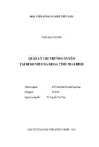 Quản lý chi thường xuyên tại bệnh viện đa khoa tỉnh thái bình  