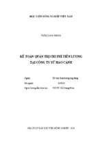 Kế toán quản trị chi phí tiền lương tại công ty sứ hảo cảnh  