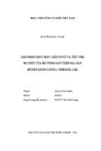 Giải pháp thúc đẩy chăn nuôi và tiêu thụ bò thịt của hộ nông dân trên địa bàn huyện krông bông, tỉnh đắk lắk  