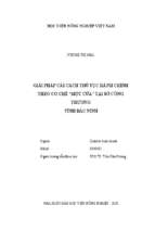 Giải pháp cải cách thủ tục hành chính theo cơ chế #034;một cửa#034; tại sở công thương tỉnh bắc ninh  