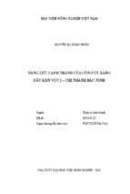 Năng lực cạnh tranh của công ty xăng dầu khu vực i   chi nhánh bắc ninh  