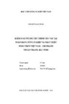 Kiểm soát nội bộ chu trình cho vay tại ngân hàng nông nghiệp và phát triển nông thôn việt nam   chi nhánh thuận thành, bắc ninh  