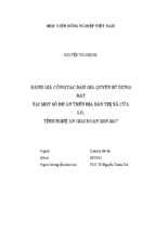 đánh giá công tác đấu giá quyền sử dụng đất tại một số dự án trên địa bàn thị xã cửa lò, tỉnh nghệ an giai đoạn 2015   2017  