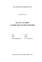 Quản lý tài chính tại bệnh viện tâm thần thái bình  