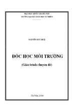 độc học môi trường  giáo trình chuyên đề