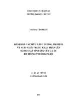 đánh giá các mức năng lượng, protein và acid amin trong khẩu phân lên năng suất sinh sản của gà ác đẻ trứng thương phẩm