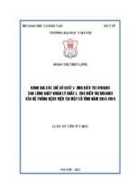 Luận án đánh giá các chỉ số chất lượng điều trị hiv aids sau lồng ghép quản lý chất lượng điều trị hiv aids vào hệ thống bệnh viện tại một số tỉnh năm 2016 2018