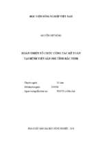 Hoàn thiện tổ chức công tác kế toán tại bệnh viện sản nhi tỉnh bắc ninh  