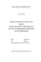 đánh giá thực trạng công tác bồi thường, hỗ trợ, khi nhà nước thu hồi đất tại một số dự án trên địa bàn huyện thanh chương tỉnh nghệ an  