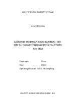 Kiểm soát nội bộ quy trình bán hàng thu tiền tại công ty tnhh đầu tư và phát triển nam thái  
