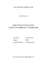 Quản lý nhà nước về lao động tại khu công nghiệp quế võ, tỉnh bắc ninh  