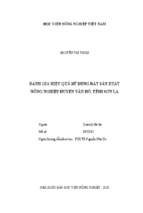 đánh giá hiệu quả sử dụng đất sản xuất nông nghiệp huyện vân hồ, tỉnh sơn la  