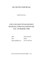 Quản lý huy động vốn tại ngân hàng thương mại cổ phần ngoại thương việt nam   chi nhành bắc ninh  