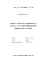 Nghiên cứu một số biện pháp kỹ thuật nhằm tăng năng suất, chất lượng dứa tại đồng giao   ninh bình  
