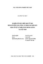 Nghiên cứu đặc điểm dịch tễ học bệnh lở mồm long móng và đánh giá hiệu quả kinh tế một số biện pháp phòng chống tại việt nam  luận án tiến sĩ. dịch tễ học thú y 9.64.01.08