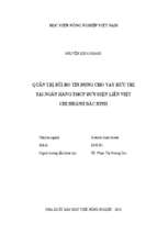 Quản trị rủi ro tín dụng cho vay hưu trí tại ngân hàng tmcp bưu điện liên việt chi nhánh bắc ninh  