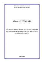 đề án tổng thể môi trường tại các làng nghề trên địa bàn tỉnh nghệ an, đề xuất các giải pháp quản lý và giảm thiểu ô nhiễm