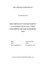 Phát triển dịch vụ ngân hàng điện tử tại ngân hàng thương mại cổ phần ngoại thương việt nam chi nhánh bắc ninh  