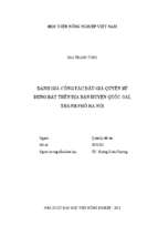 đánh giá công tác đấu giá quyền sử dụng đất trên địa bàn huyện quốc oai, thành phố hà nội  