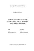 đánh giá công tác đấu giá quyền sử dụng đất tại một số dự án trên địa bàn huyện nam đàn, tỉnh nghệ an  