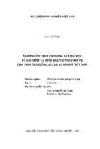 Nghiên cứu chọn tạo dòng bất dục đực tế bào chất và dòng duy trì mới phục vụ cho chọn tạo giống lúa lai ba dòng ở việt nam  luận án tiến sĩ. di truyền và chọn giống cây trồng 9.62.01.11