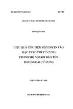 Hiệu quả của tiêm oxytocin vào mạc treo vòi tử cung trong mổ nội soi bảo tồn thai ngoài tử cung