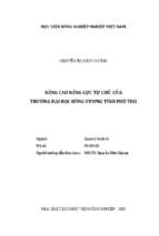 Nâng cao năng lực tự chủ của trường đại học hùng vương tỉnh phú thọ  