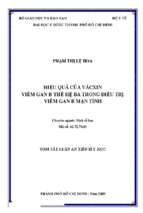 Hiệu quả của vắcxin viêm gan b thế hệ ba trong điều trị viêm gan b mạn tính