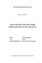 Quản lý nhà nước về đất nông nghiệp trên địa bàn huyện yên châu, tỉnh sơn la  