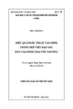 Hiệu quả phẫu thuật tạo hình trong hẹp niệu đạo sau dựa vào hình thái tổn thương tt