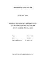 đánh giá tình hình thực hiện phương án quy hoạch sử dụng đất đến năm 2020 huyện gia bình, tỉnh bắc ninh  