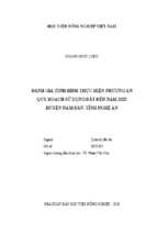 đánh giá tình hình thực hiện phương án quy hoạch sử dụng đất đến năm 2020 huyện nam đàn, tỉnh nghệ an  
