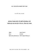 Quản lý nhà nước về giết mổ động vật trên địa bàn huyện tiên du, tỉnh bắc ninh  